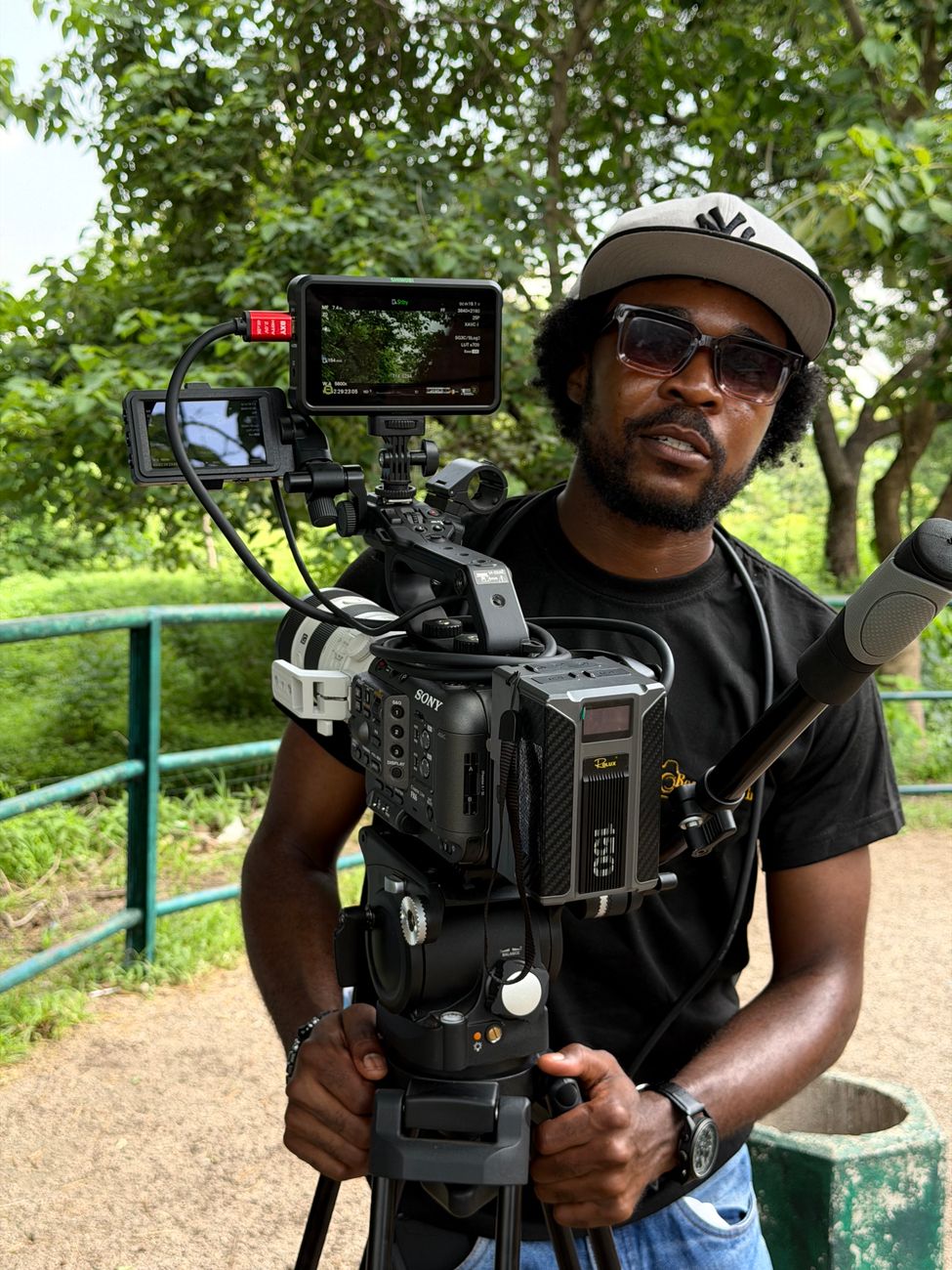 Behind the scenes camera setup on location