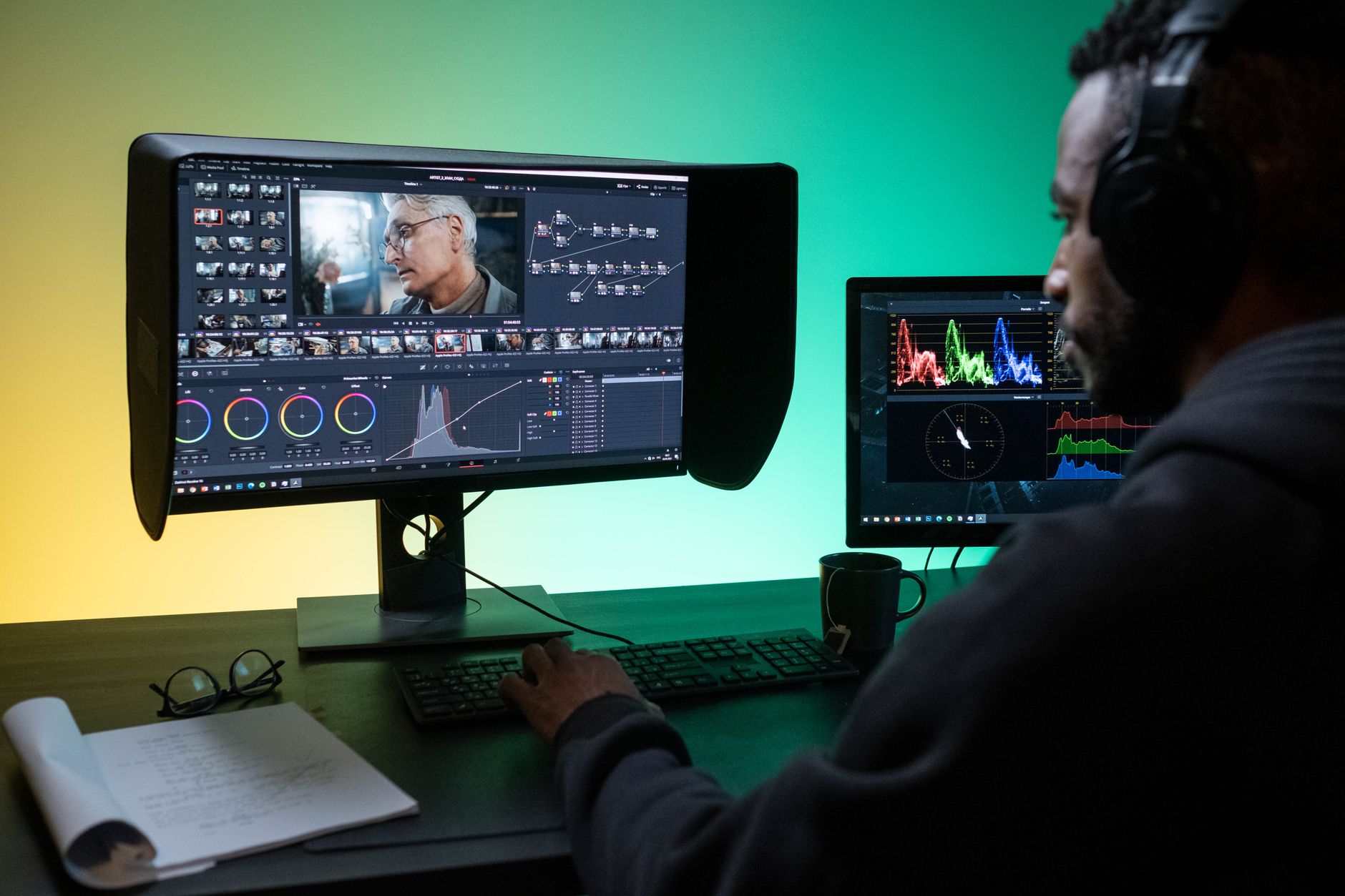 Editing program interface and desktop screen